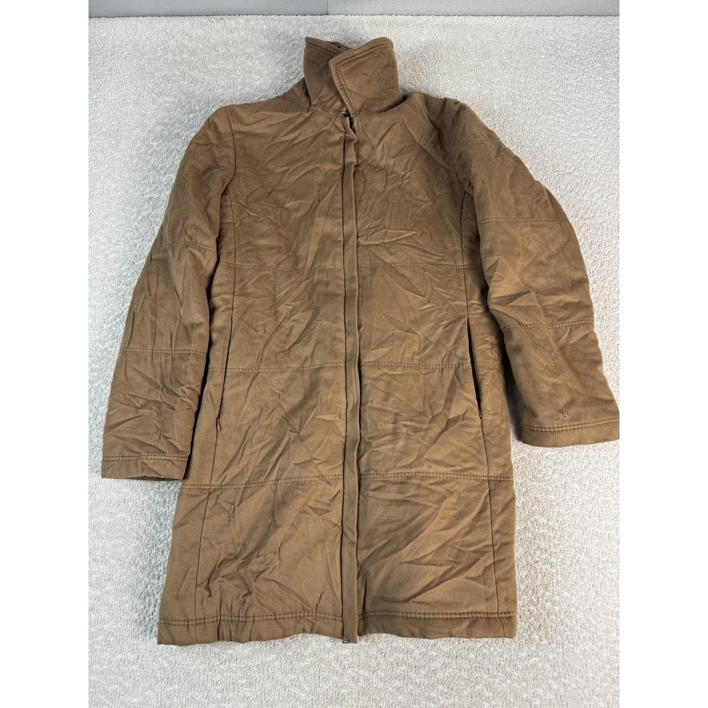 Colombo Thermo Coat Womens‎ 8 Brown Made in Italy Wool Zip Long Lined Mock Neck